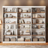 Vyre 70.8" Tall White Bookshelf, Farmhouse Modular Bookcase with 6-Tier Adjustable Shelves
