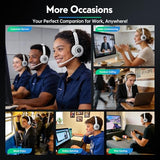 Wireless Headsets with Mic for Work, Wireless Headset for Cell Phones, Ultra Lightweight& 50+ Playtime