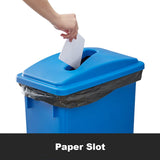 Zedfire 92 Gallon Slim Rectangular Mobile Recycle Station with Lid, Recycling Center 4-Stream (Drop Shot, Paper Slot, Bottle), Recycle Bins