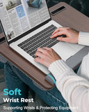 Potuopy Lap Desk - Up to 17” Laptop with Wrist Rest, Portable Handle, 2 Self