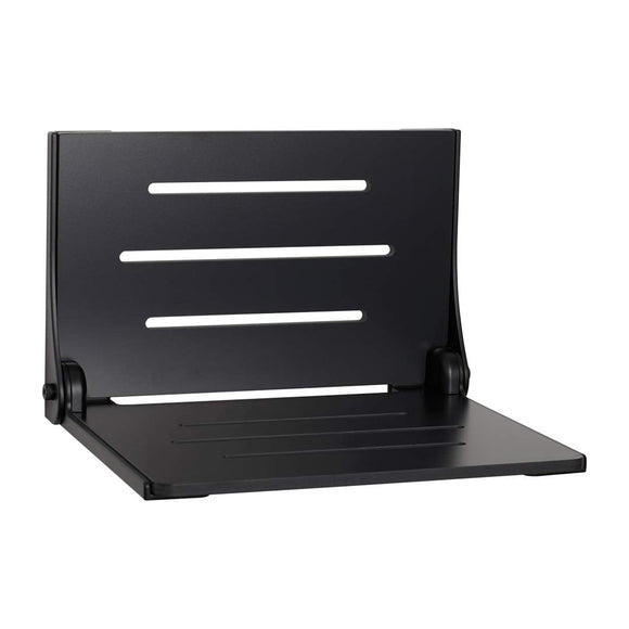 Folding Wall Mount Shower Bench Seat with Matte Black Frame Seachrome