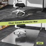 2 Packs 32" x 48"Heavy Duty Clear Office Chair Mat for Thick Carpet,Durable Plastic Under-Desk Carpet Protector