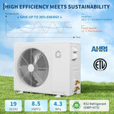 Garvee 9000 BTU Mini Split AC/Heating System, 19 SEER2 Inverter Split System Air Conditioners, Ductless Wall Mount Heat Pump, AC Unit Cool Up to 450 Sq. Ft, Installation Kits, 230V