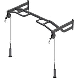 Kipika 48" Ceiling Mounted Pull Up Bar, Heavy Duty Multi-Grip Chin Up Bar, Mounted Pullup Bar, Adjustable Height, Pull Up Bands for Chin Ups & Body Stretching, Ideal for Home Gym and Strength Training (48" Pull Up Bar with 2 Pulleys)