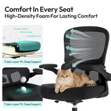 MINILIVE Mesh Office Chair, 300 lb Ergonomic Desk Chair with Flip Arms