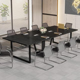 8FT Conference Table, 94.49 L x 47.24 W x 29.53 H Inches Large Meeting Podcast Table for 10 People, Business Style Wooden Training Table