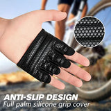 RYMNT Minimal Workout Gloves,Short Micro Weight Lifting Gloves Grip Pads with Full Palm Protection & Extra Grip, Black-Medium