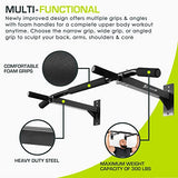 ProsourceFit Wall-Mounted Pull-Up / Chin-Up Bar, Heavy Duty 300 lb. Capacity, Black