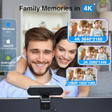 C980 PRO 3-in-1 4K Webcam with Microphone and Speaker, 60°-98° Wide Angle Webcam w/ 4 Noise Cancel Mics, 2 Speakers, Fixed Focus