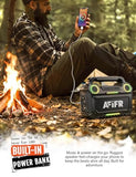 AFIFR Outdoor Bluetooth Speaker, 160W Loud Bass! Rugged, IP67 Waterproof, 24H Playtime with Lights, Wireless TWS Pairing Portable Speakers for Party, Outsides, Travel, Beach, Garage (Jungle Moss)