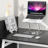 Laptop Stand Aluminum Alloy Heat Dissipation Pole Folding 360 Degree Rotating Office Stand
