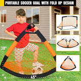 Soccer Goal, Kids Soccer Goals for Backyard Set, 2 Pack of 4x3 ft Portable Pop Up Soccer Net with Soccer Ball, Cones, Complete Training Equipment for Youth, Toddler Outdoor Sports Games