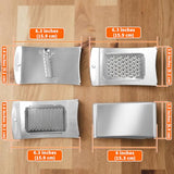 Aolzg 3-in-1 Handheld Cheese Grater Set for kitchen - Adjustable Slicer, Grater and Shredder with Tray - 430 Stainless Steel for Cheese, Butter, Vegetables, Chocolate, Dishwasher Safe