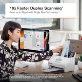 Wireless Desktop Color 2-Sided Document & Tax Receipt Scanner with ScanSmart AI PRO Data Management Software for PC