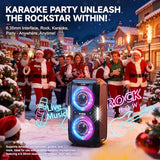 W-KING 270W Peak Party Large Loudest Bluetooth Speaker Bigest Boom Box, Portable Speakers Wireless/12 Custom Deepest Bass/Massive 125dB 6.5''x2 Subwoofer/IPX5/MIC&GTR in/USB/TF/AUX, Removable Battery