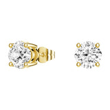 MSBLUE®Yellow 2 Ct. DEW Cushion Cut 4-Prong Solitaire Stud Earrings | Alternative | D Color VVS1 Clarity | Hypoallergenic, For Anniversary, Gift, Women