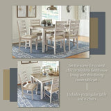 Signature Design by Ashley Skempton Cottage Dining 7 Piece Set – Rectangular Table & 6 Upholstered Chairs