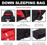 QEZER Ultralight Down Sleeping Bag for Adults with 600 Fill Power, Compact All Seasons Sleeping Bag for Backpacking, Hiking and Camping