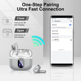 Wireless Earbuds Bluetooth 5.3 Headphones Bass Stereo Ear Buds with Noise Cancelling Mic LED Display Btootos