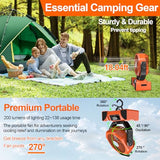 Portable Camping Fan Battery Operated Powered Fan with Remote Control & LED Lantern,20000mAh Battery Rechargeable,LED Digital Display,Oscillate,Timer,Rotation Hanging Hook for Tents Travel - Orange