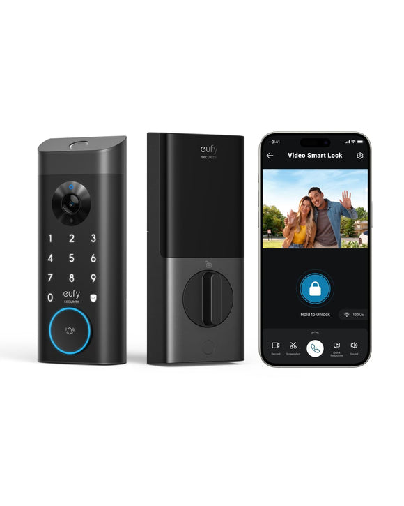 Video Smart Lock E330, 3-in-1 Camera+Doorbell+Fingerprint Keyless Entry Door Lock, Smart Built-in Wi-Fi Deadbolt for Front Door, Auto Lock eufy Security