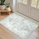 chunsemeiju 2x3 Rug,Boho Vintage Oriental Washable Rugs,Collapsible Area Rug for Bedroom, Entryway, Kitchen, Bathroom