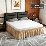 ANARACHON Full Bed Skirt, Elastic Wrap Around Bed Skirt Full Size, Bed Skirts for Adjustable Bed, Easy Fit with 14" Drop Length Tailored Drop Dust Ruffle (Gold)