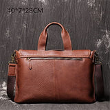 Retro Men's Portable Briefcase Horizontal Shoulder Messenger Bag Large Capacity Computer