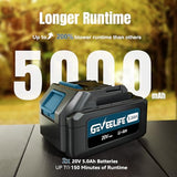 GEVEELIFE Leaf Blower Cordless, 650CFM & 3 Speed Levels, Electric Cordless Leaf Blower with 2 * 5.0Ah Battery Powered, Blue Blowers