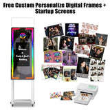 Mirror Photo Booth Touch Screen with Printer,45" Photo Mirror Booth with 22" Touch Screen Built
