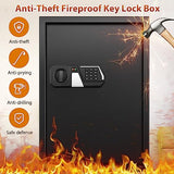 144 Keys Fireproof Cabinet Safe With Adjustable Hook Plates and Tags, Anti-Theft Lock Box Wall Mount With Combination Lock
