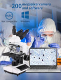 Microscopes for Adults WF10x and WF25x eyepieces Compound Microscope with Microscope Slides