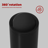 LEASYLIFE 12L/3GAL Black Bathroom Trash Can with Lid,Swing Lid Trash can for Bedroom, Modern Trash Can for Bathroom,Bedroom,Living Room,Office,Laundry,Hotel,Bank