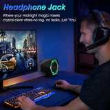 Computer Gaming Speakers, 50W Active Desktop Speakers with Infinity Mirror 3D Tunnel RGB (8 Modes