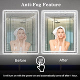 WTTY 48" x 40" LED Bathroom Mirror with Light | Anti-Fog