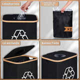 efluky Recycling Bin for Kitchen 26 Gallon, 100L Recycle Bin with 2 Removeable and Reusable Inner Bag