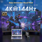 Laptop Docking Station,WAVLINK PD3.1 Docking Station 3 Monitors with 2*HDMI + DP,Single 4K@144Hz,140W PD Charge