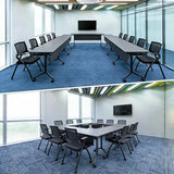 Folding Conference Table with Wheels,Flip Top Mobile Modular Conference Room Tables