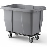 8 Cubic Foot 500 lb. Trash Cube Truck, Grey Commercial Laundry Cart, Construction Trash Recycling Trolley, Industrial Garbage Wagon Transportation, Rolling Waste Bin