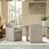 Upholstered Dining Chairs with Casters, No Assembly Modern Accent Armchair with Rollers for Dining Room, 4 Box