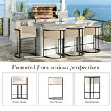26" Bar Stools Set of 4, Counter Height, Linen Fabric, White