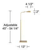 Possini Euro Design Design Keegan Traditional Farmhouse Swing Arm Pharmacy Floor Lamp 54 1/4" Tall Warm Gold Adjustable Metal Shade Decor for Living Room Reading House Bedroom Home Office House