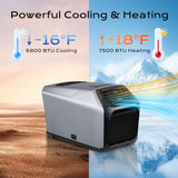BAYKUL Portable Tent Air Conditioners,6800/7500 BTU Cooling&Heating 5-in-1 Portable Air Conditioner,Compact Design for Indoor & Outdoor Use for Picnics,Truck,RV,Van Parking Cooling