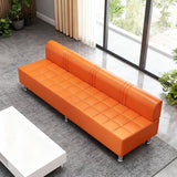 PU Leather Waiting Room Bench with Back Modern Leisure Sofa 550LBS Stable Wood