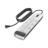 Belkin USB Power Strip Surge Protector - 12 AC Multiple Outlets & 2 USB Ports - 6 ft Long Flat Plug Extension Cord for Home, Office, Travel, Computer Desktop & Charging Brick - White (3,996 Joules)...