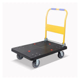 Platform Truck Cart Folding Platform Truck Plastic Panel and Metal Handle Moving Push Cart for Warehouse