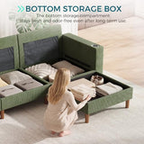 LINSY HOME 76" Modular Sectional Sofa with Storage