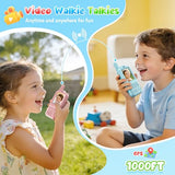 Upgraded Kids Video Walkie Talkies 2 Pack, 1100FT Long Range, Large Screen, Voice & Text Chat, Gaming, Camera, Voice Changer, Christmas Stocking Stuffers Gifts for Boys Girls Outdoor Camping