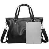 Handbag Men's Genuine Leather Bag Horizontal Inscription Laptop