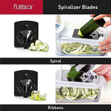 Vegetable Chopper - Food Chopper - Onion Chopper - Vegetable Slicer & Spiralizer - Veggie Chopper with Container (4 in 1, White) fullstar